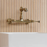 English Country Two-Handle 2-Hole Wall Mount Bathroom Faucet