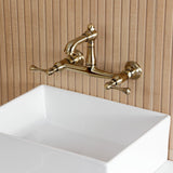 English Country Two-Handle 2-Hole Wall Mount Bathroom Faucet