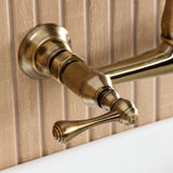 English Country Two-Handle 2-Hole Wall Mount Bathroom Faucet