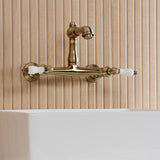 English Country Two-Handle 2-Hole Wall Mount Bathroom Faucet