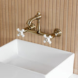 English Country Two-Handle 2-Hole Wall Mount Bathroom Faucet