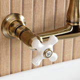 English Country Two-Handle 2-Hole Wall Mount Bathroom Faucet