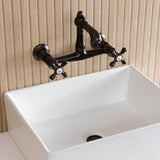 English Country Two-Handle 2-Hole Wall Mount Bathroom Faucet