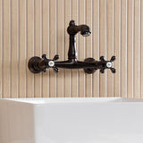 English Country Two-Handle 2-Hole Wall Mount Bathroom Faucet