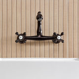 English Country Two-Handle 2-Hole Wall Mount Bathroom Faucet