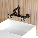 English Country Two-Handle 2-Hole Wall Mount Bathroom Faucet