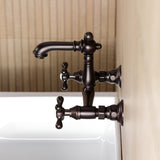 English Country Two-Handle 2-Hole Wall Mount Bathroom Faucet