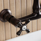 English Country Two-Handle 2-Hole Wall Mount Bathroom Faucet