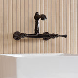 English Country Two-Handle 2-Hole Wall Mount Bathroom Faucet