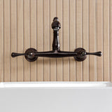 English Country Two-Handle 2-Hole Wall Mount Bathroom Faucet