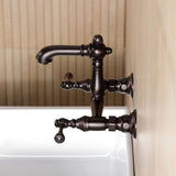 English Country Two-Handle 2-Hole Wall Mount Bathroom Faucet