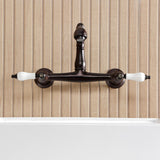 English Country Two-Handle 2-Hole Wall Mount Bathroom Faucet