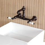 English Country Two-Handle 2-Hole Wall Mount Bathroom Faucet