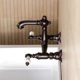 English Country Two-Handle 2-Hole Wall Mount Bathroom Faucet