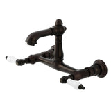 English Country Two-Handle 2-Hole Wall Mount Bathroom Faucet