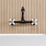 English Country Two-Handle 2-Hole Wall Mount Bathroom Faucet