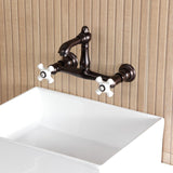 English Country Two-Handle 2-Hole Wall Mount Bathroom Faucet