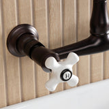 English Country Two-Handle 2-Hole Wall Mount Bathroom Faucet