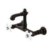 English Country Two-Handle 2-Hole Wall Mount Bathroom Faucet