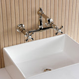 English Country Two-Handle 2-Hole Wall Mount Bathroom Faucet