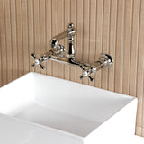 English Country Two-Handle 2-Hole Wall Mount Bathroom Faucet