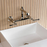 English Country Two-Handle 2-Hole Wall Mount Bathroom Faucet