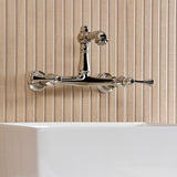 English Country Two-Handle 2-Hole Wall Mount Bathroom Faucet