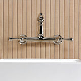 English Country Two-Handle 2-Hole Wall Mount Bathroom Faucet