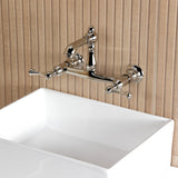 English Country Two-Handle 2-Hole Wall Mount Bathroom Faucet