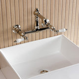 English Country Two-Handle 2-Hole Wall Mount Bathroom Faucet