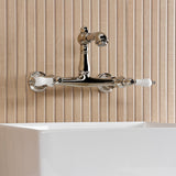 English Country Two-Handle 2-Hole Wall Mount Bathroom Faucet