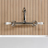 English Country Two-Handle 2-Hole Wall Mount Bathroom Faucet