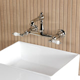 English Country Two-Handle 2-Hole Wall Mount Bathroom Faucet