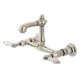 English Country Two-Handle 2-Hole Wall Mount Bathroom Faucet