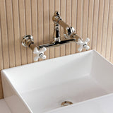 English Country Two-Handle 2-Hole Wall Mount Bathroom Faucet