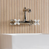 English Country Two-Handle 2-Hole Wall Mount Bathroom Faucet