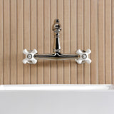 English Country Two-Handle 2-Hole Wall Mount Bathroom Faucet