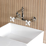 English Country Two-Handle 2-Hole Wall Mount Bathroom Faucet