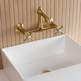 English Country Two-Handle 2-Hole Wall Mount Bathroom Faucet