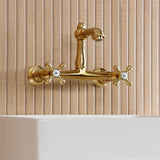 English Country Two-Handle 2-Hole Wall Mount Bathroom Faucet