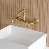 English Country Two-Handle 2-Hole Wall Mount Bathroom Faucet