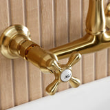 English Country Two-Handle 2-Hole Wall Mount Bathroom Faucet