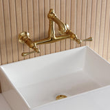 English Country Two-Handle 2-Hole Wall Mount Bathroom Faucet