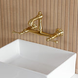 English Country Two-Handle 2-Hole Wall Mount Bathroom Faucet