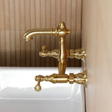 English Country Two-Handle 2-Hole Wall Mount Bathroom Faucet