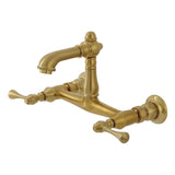 English Country Two-Handle 2-Hole Wall Mount Bathroom Faucet