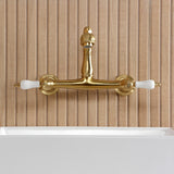 English Country Two-Handle 2-Hole Wall Mount Bathroom Faucet