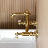 English Country Two-Handle 2-Hole Wall Mount Bathroom Faucet