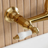 English Country Two-Handle 2-Hole Wall Mount Bathroom Faucet