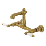 English Country Two-Handle 2-Hole Wall Mount Bathroom Faucet